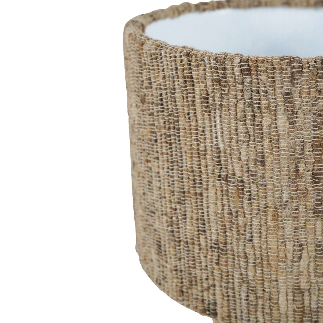 Leon Solid Wood Table Lamp with Natural Silk Jute Shade Small